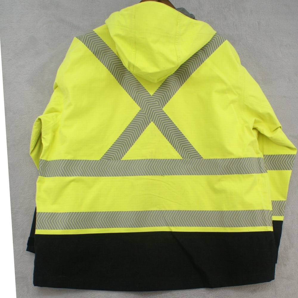 Ariat Work Men XXL FR Hi-Vis Hooded H2O Jacket Yellow Waterproof CAT 2 10041788 - Picture 2 of 16